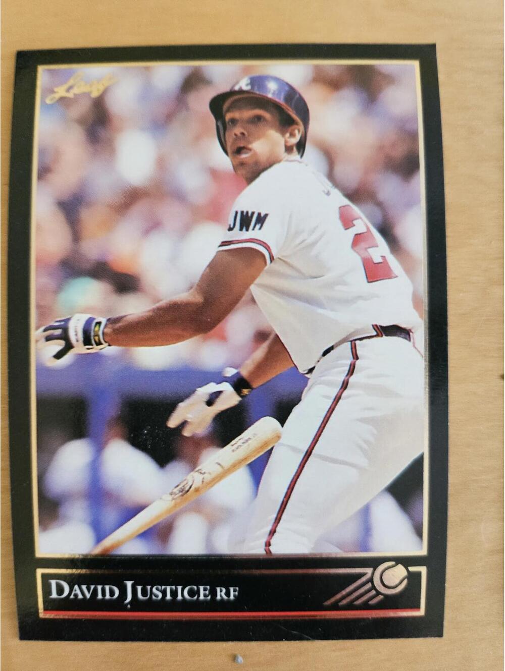 1992 Leaf Black Gold David Justice Atlanta Braves #404 Baseball Card